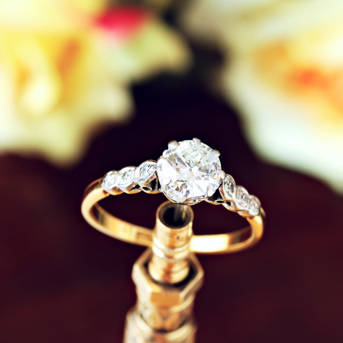 Splendid Vintage .80ct Diamond Engagement Ring