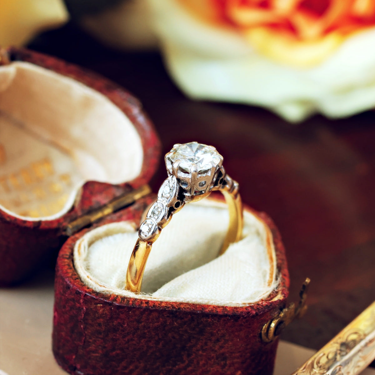 Splendid Vintage .80ct Diamond Engagement Ring