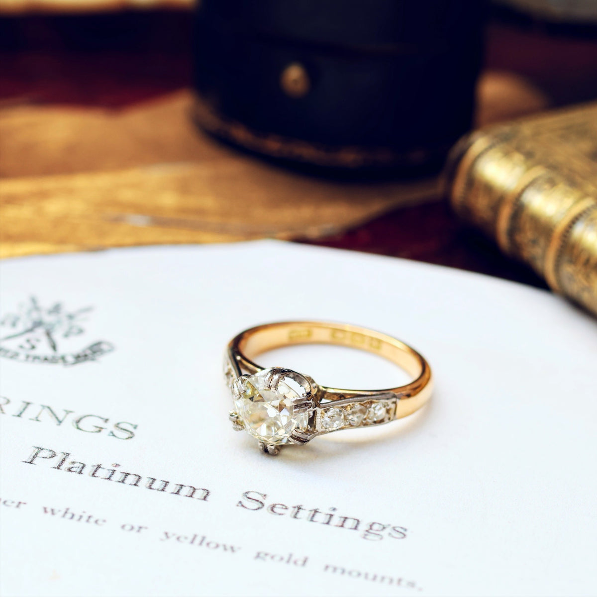 Dublin Date 1939 1.36ct European Cut Diamond Engagement Ring