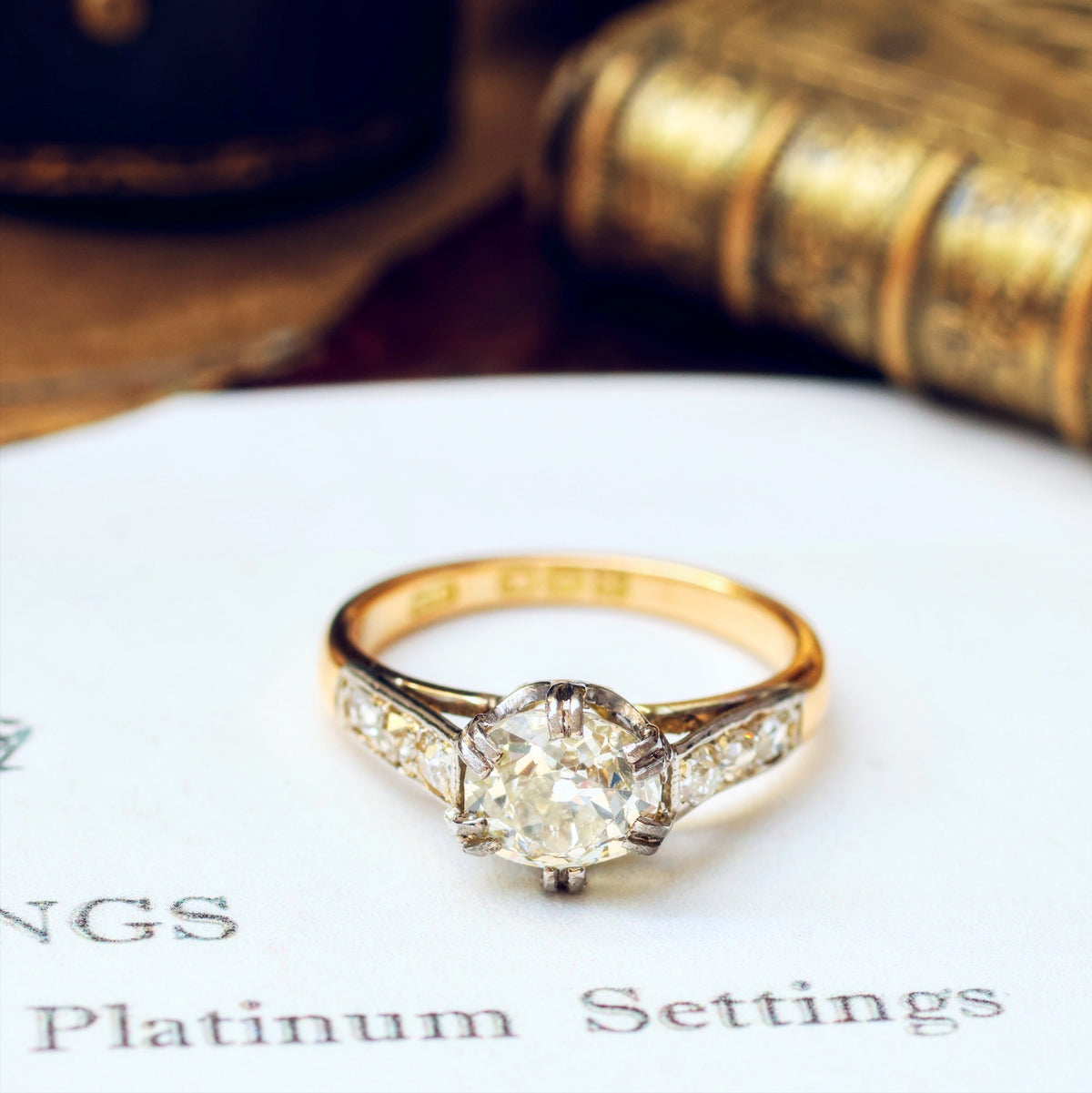 Dublin Date 1939 1.36ct European Cut Diamond Engagement Ring