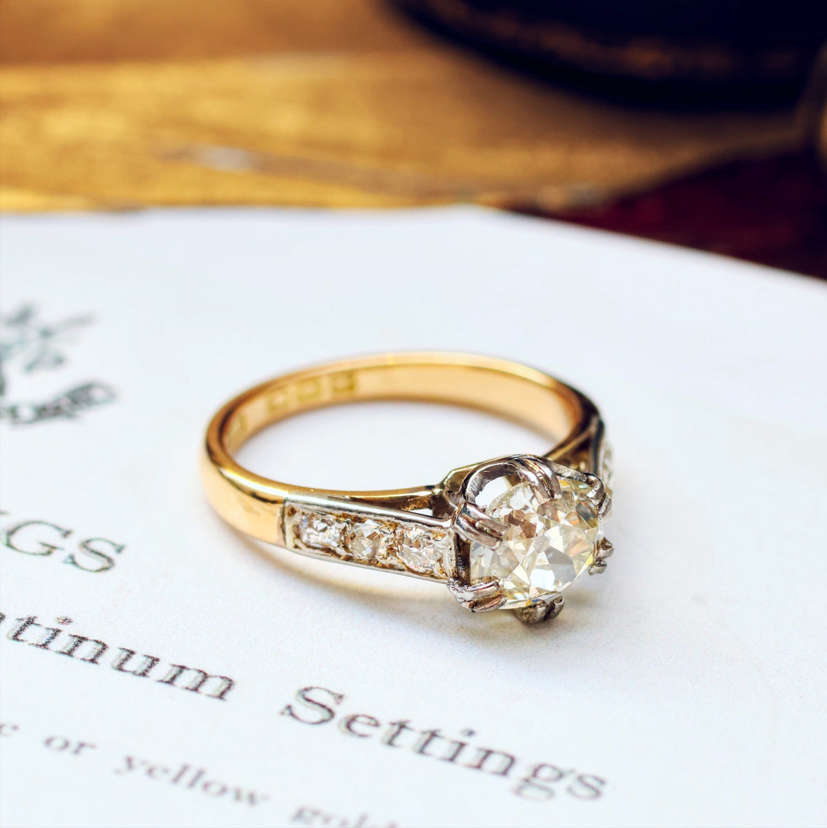 Dublin Date 1939 1.36ct European Cut Diamond Engagement Ring