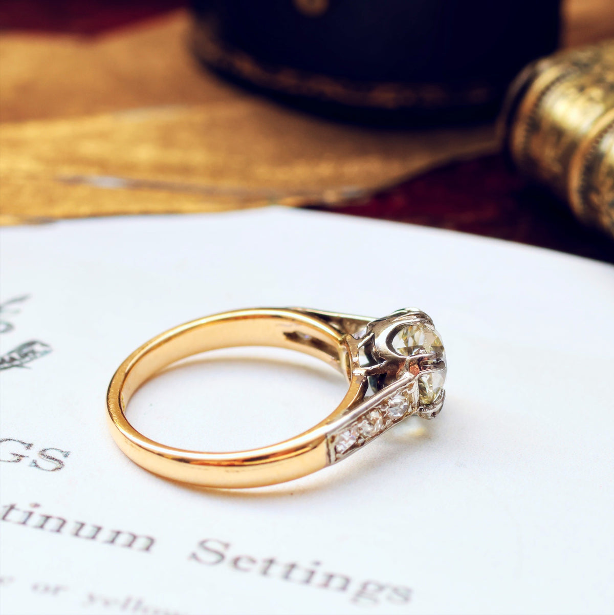 Dublin Date 1939 1.36ct European Cut Diamond Engagement Ring