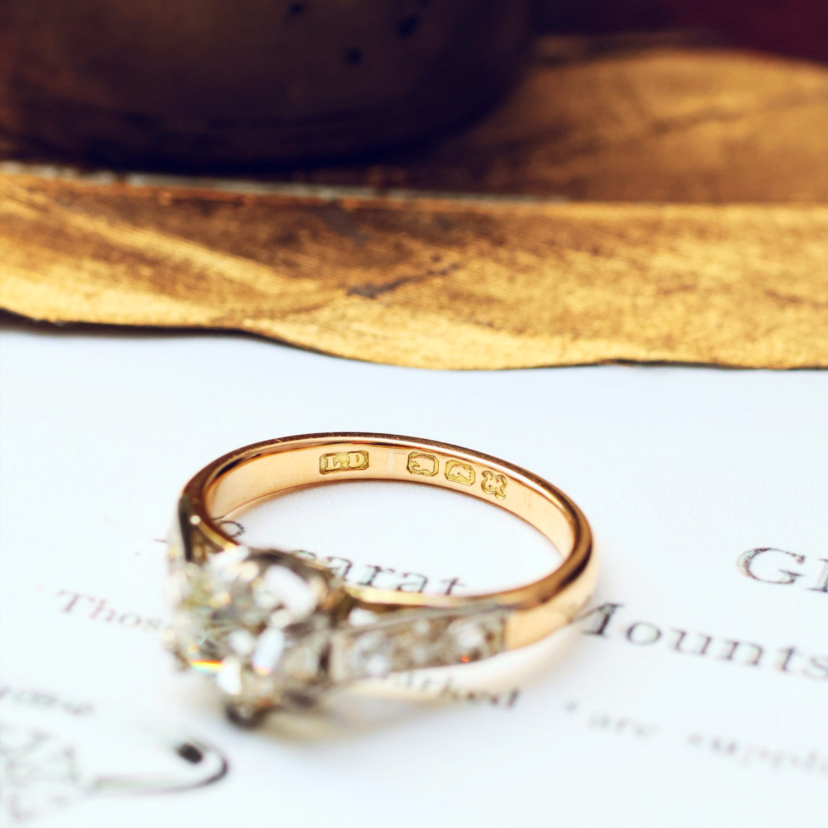 Dublin Date 1939 1.36ct European Cut Diamond Engagement Ring