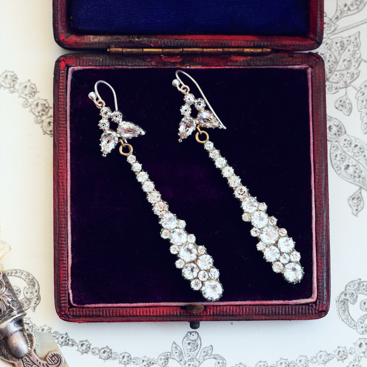 Stunning Antique Georgian Paste Drop Earrings