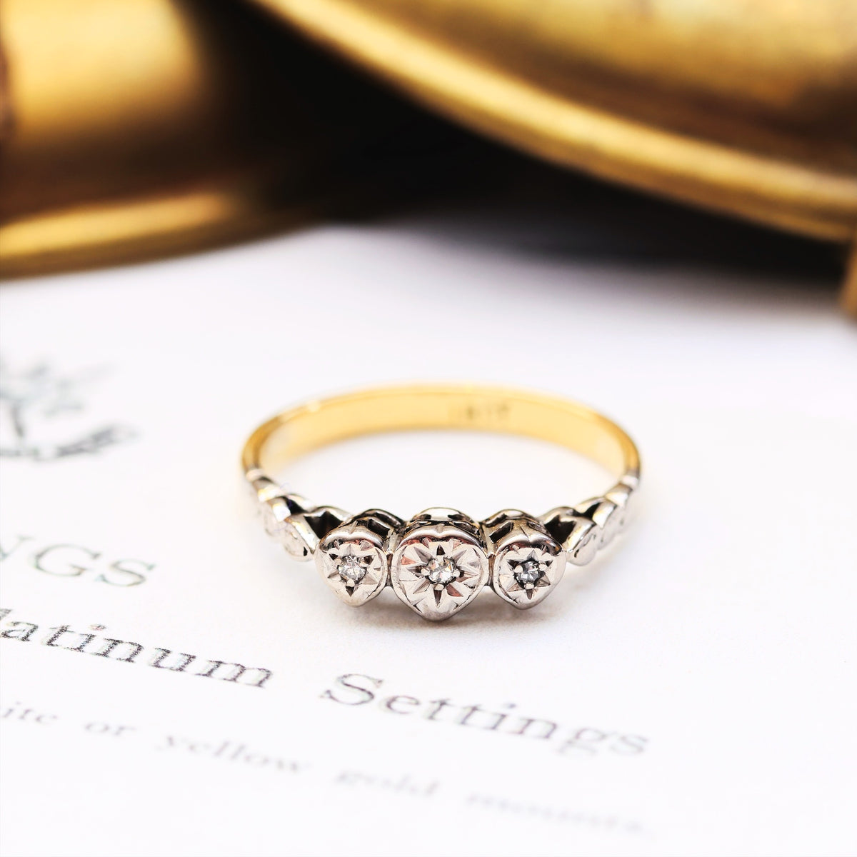 Vintage Hearts Diamond Trilogy Engagement Ring