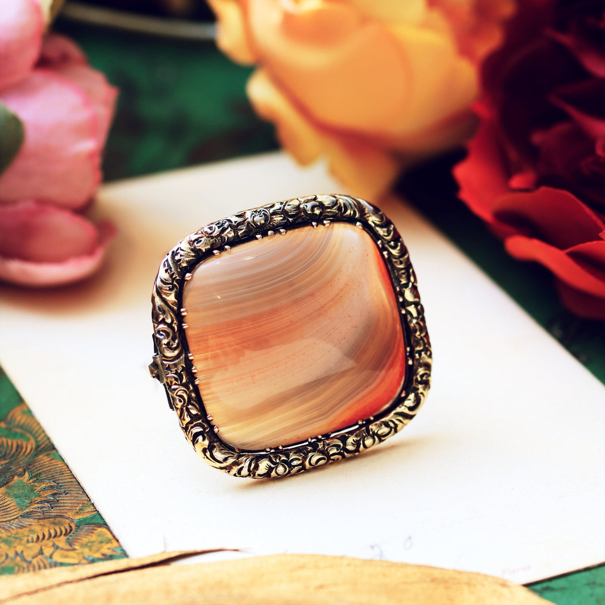 Antique Georgian Scottish Agate Specimen Brooch