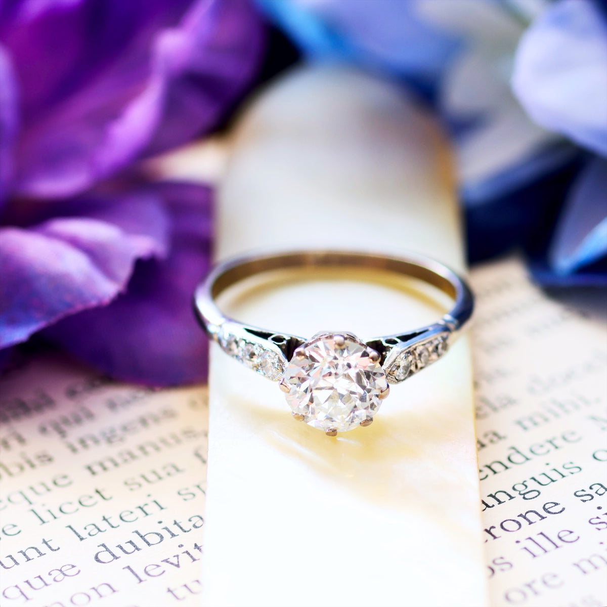 Fabulous Certificated Vintage 1.25ct Diamond Engagement Ring