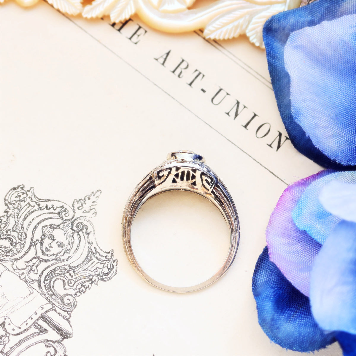 Fabulous Vintage Filigree Diamond Engagement Ring