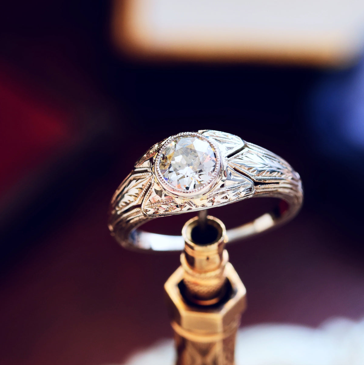 Fabulous Vintage Filigree Diamond Engagement Ring