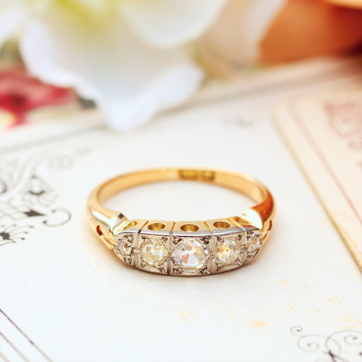 Antique Edwardian Recycled Diamond Engagement Ring