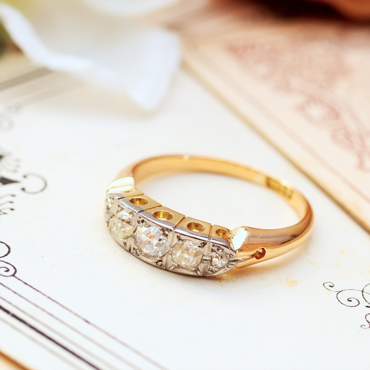 Antique Edwardian Recycled Diamond Engagement Ring