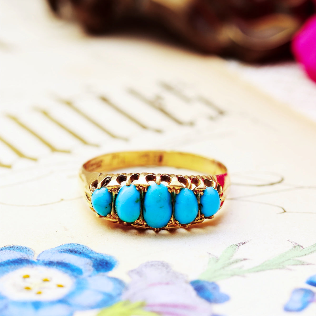 Antique Date 1915 Persian Turquoise Ring