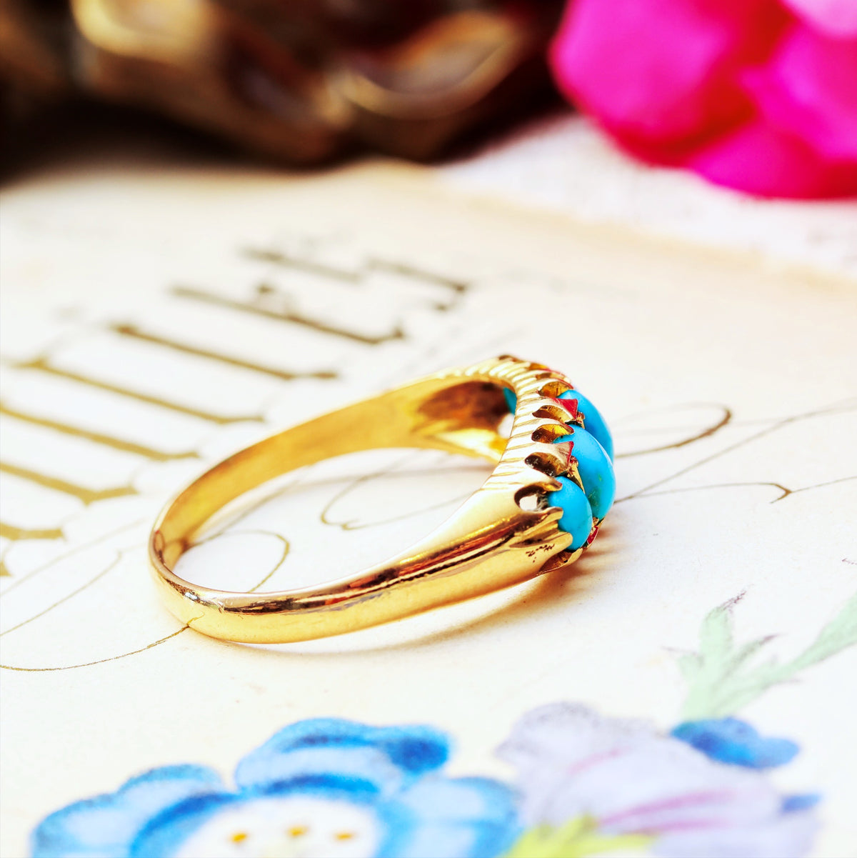 Antique Date 1915 Persian Turquoise Ring