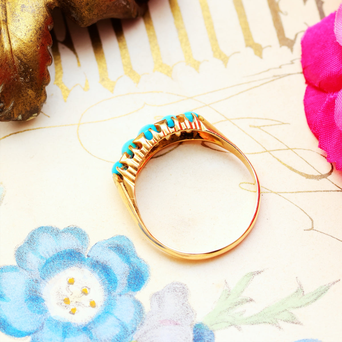 Antique Date 1915 Persian Turquoise Ring