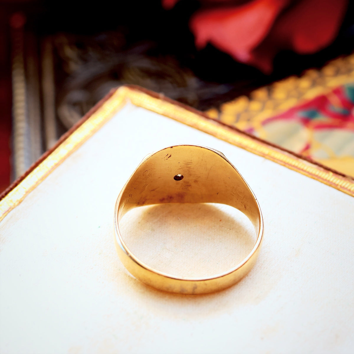Vintage Star-set Diamond Signet Ring