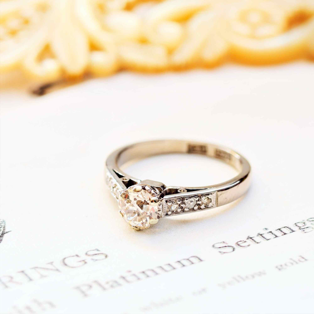 Vintage Recycled Hand Cut Diamond Engagement Ring