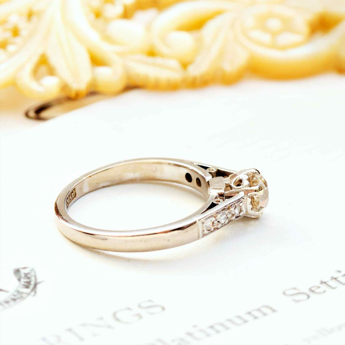 Vintage Recycled Hand Cut Diamond Engagement Ring