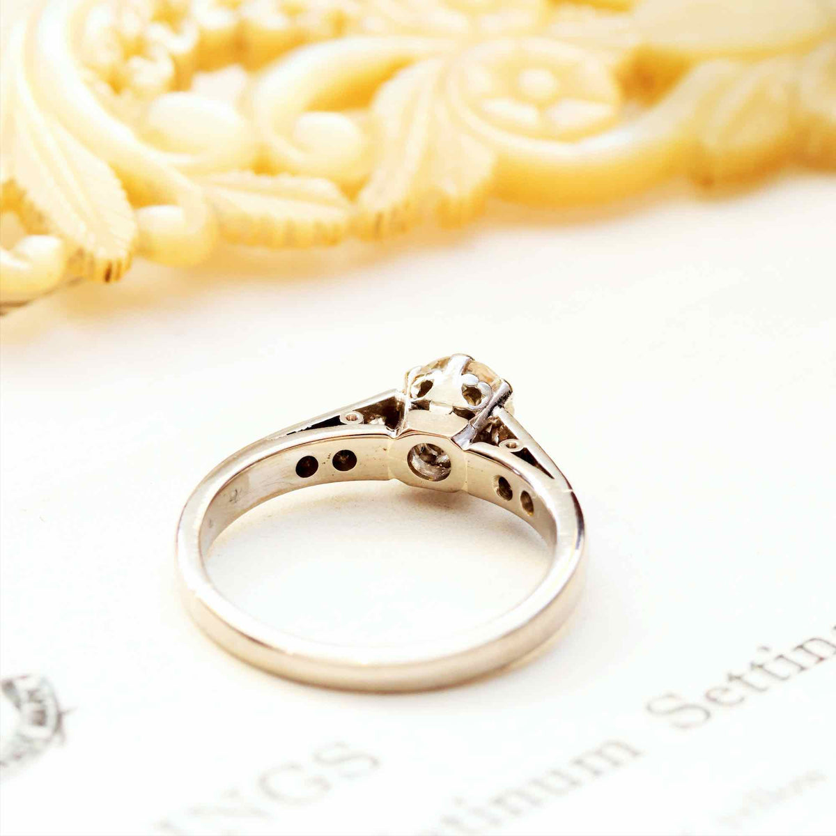 Vintage Recycled Hand Cut Diamond Engagement Ring