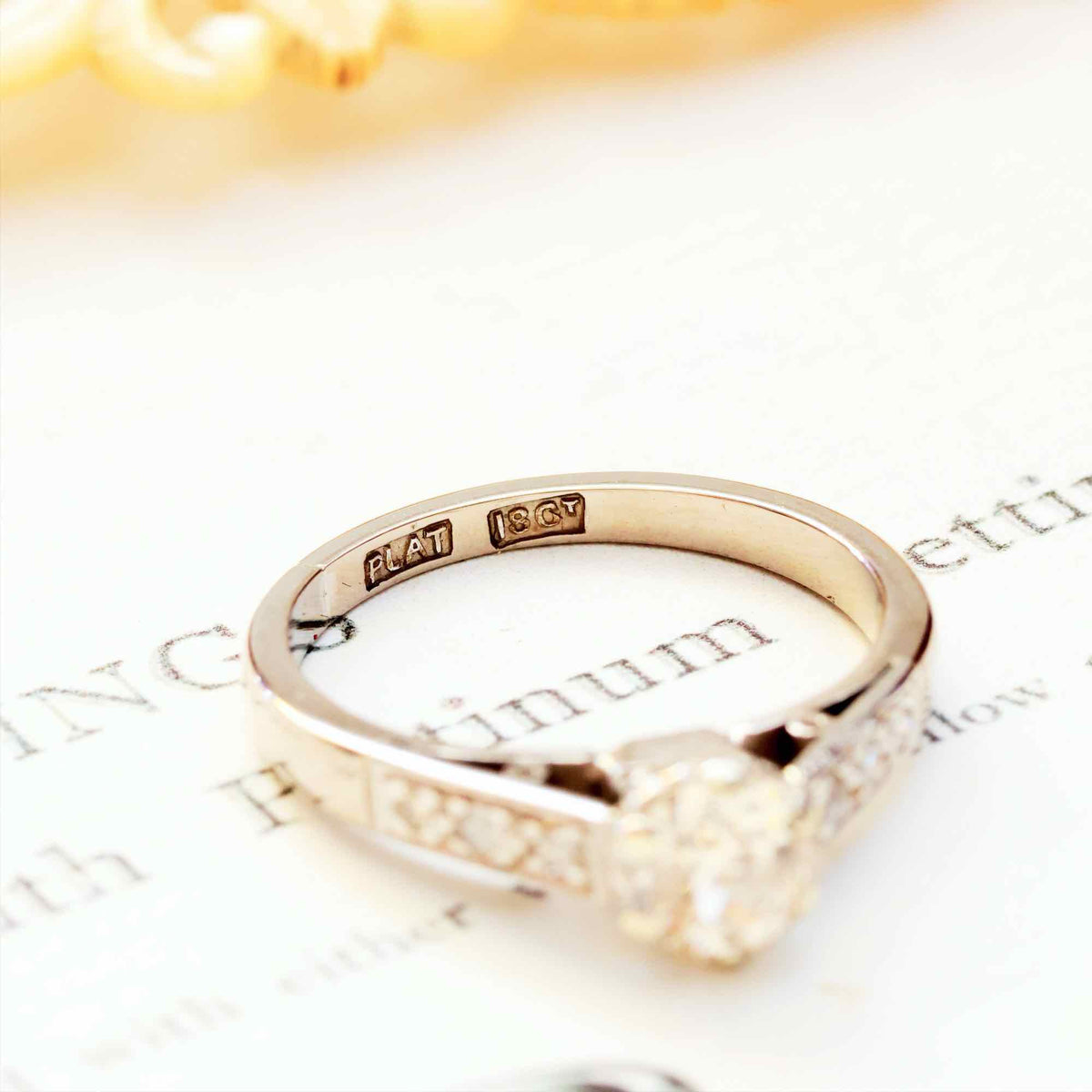 Vintage Recycled Hand Cut Diamond Engagement Ring