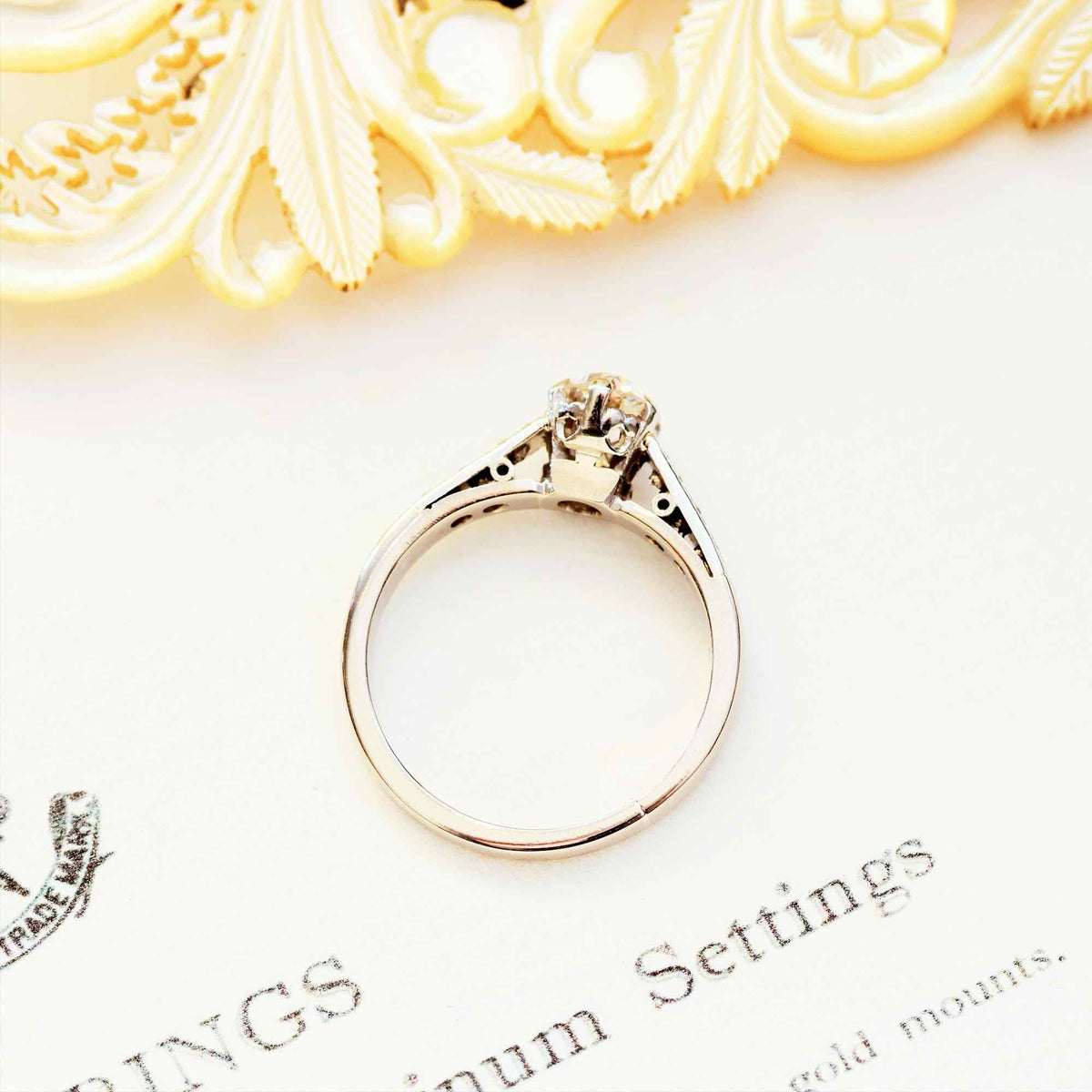 Vintage Recycled Hand Cut Diamond Engagement Ring