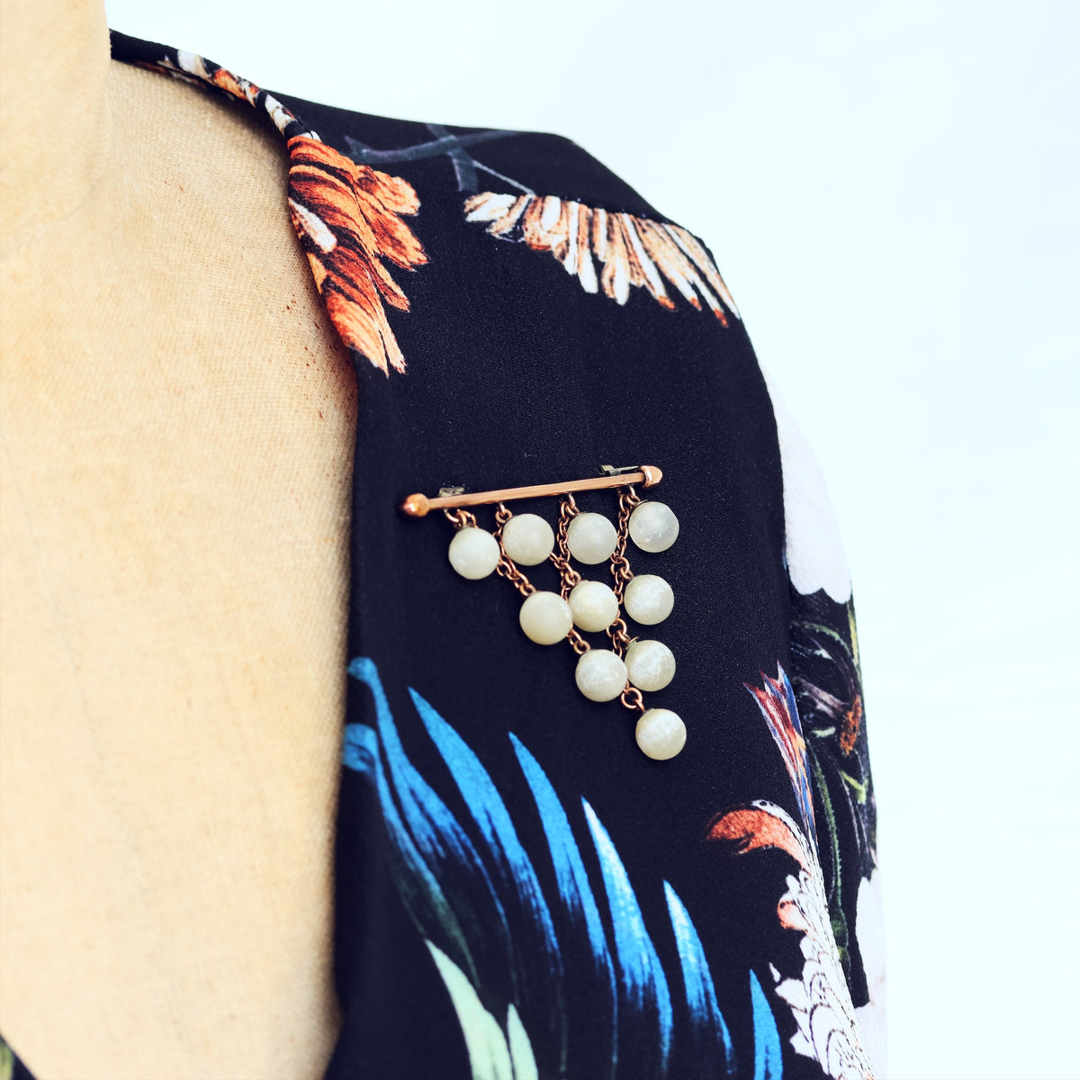 Antique Edwardian Selenite Centrepiece Brooch