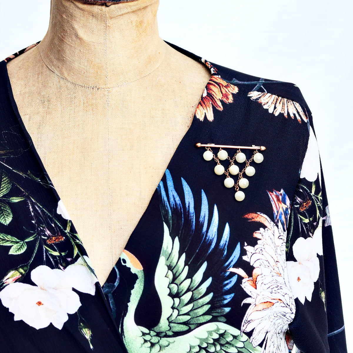 Antique Edwardian Selenite Centrepiece Brooch