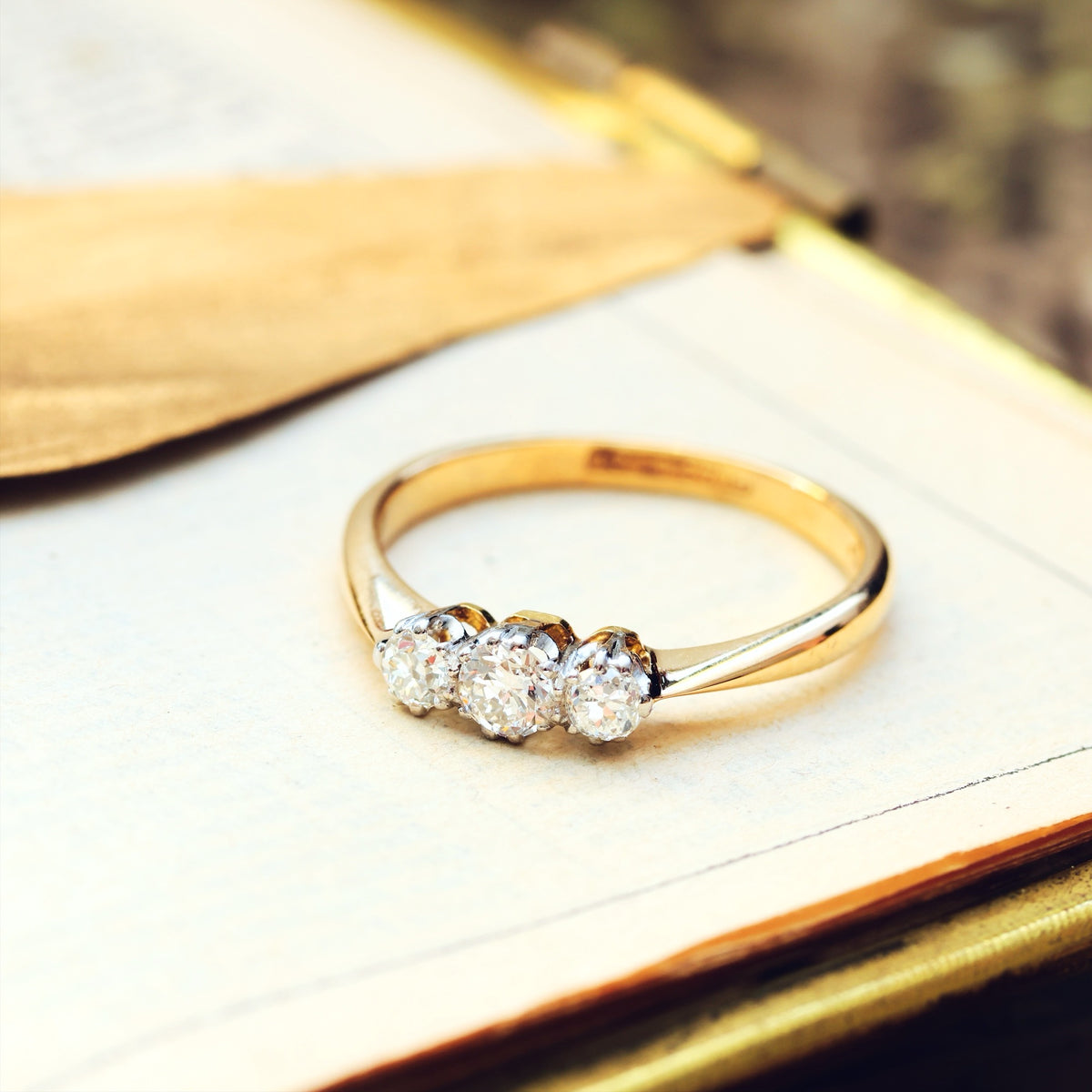 Darling Antique Diamond Trilogy Engagement Ring
