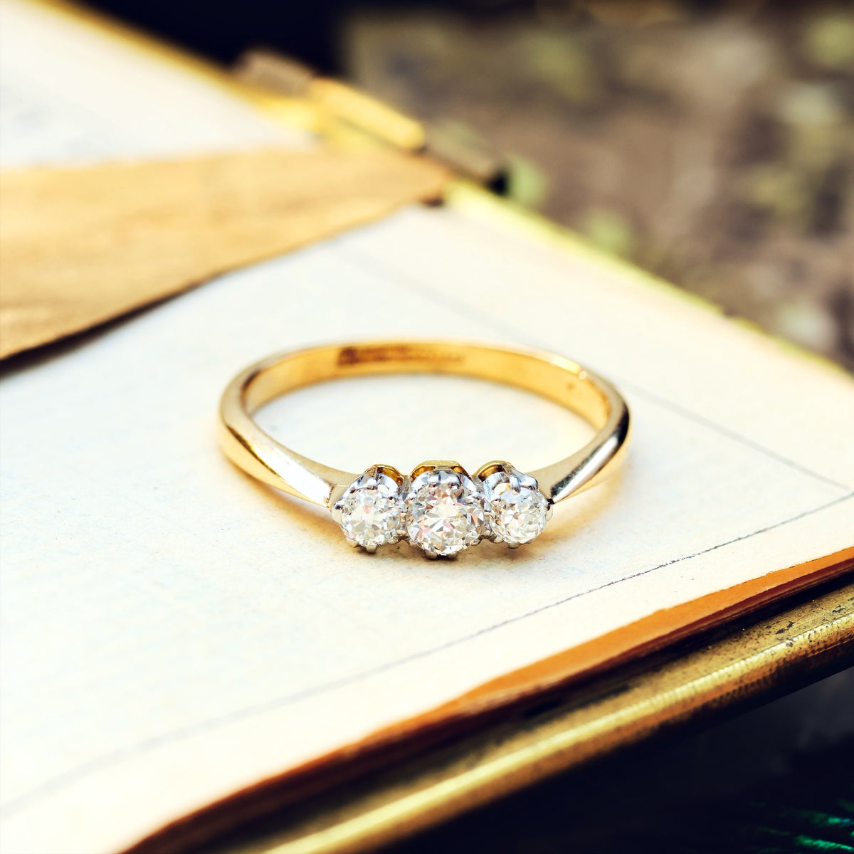 Darling Antique Diamond Trilogy Engagement Ring