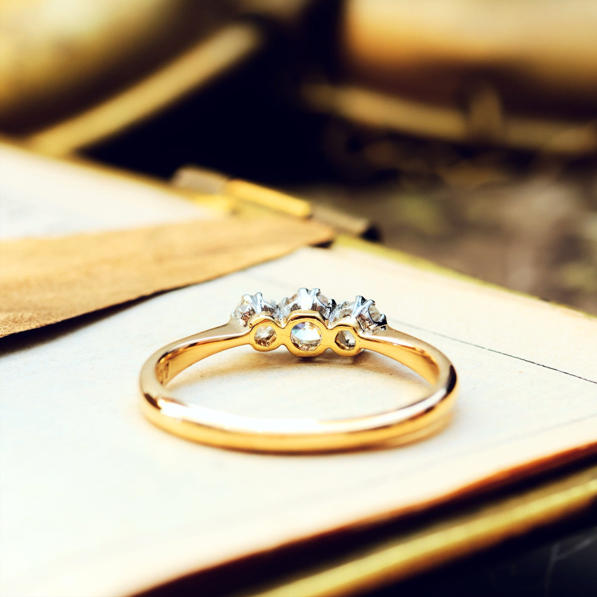 Darling Antique Diamond Trilogy Engagement Ring