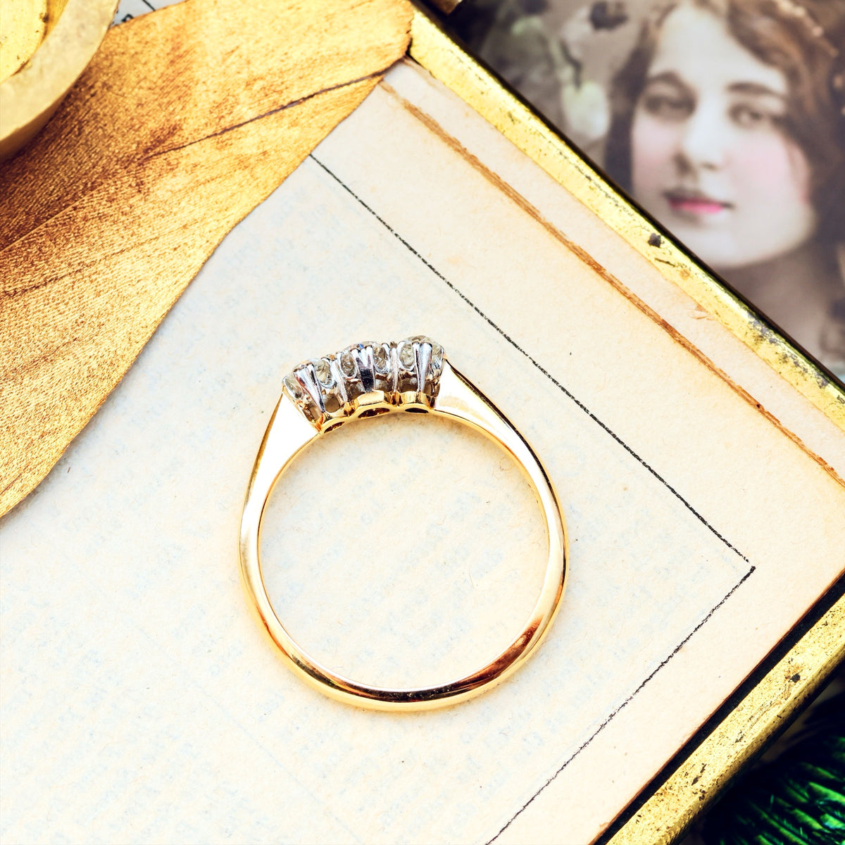 Darling Antique Diamond Trilogy Engagement Ring