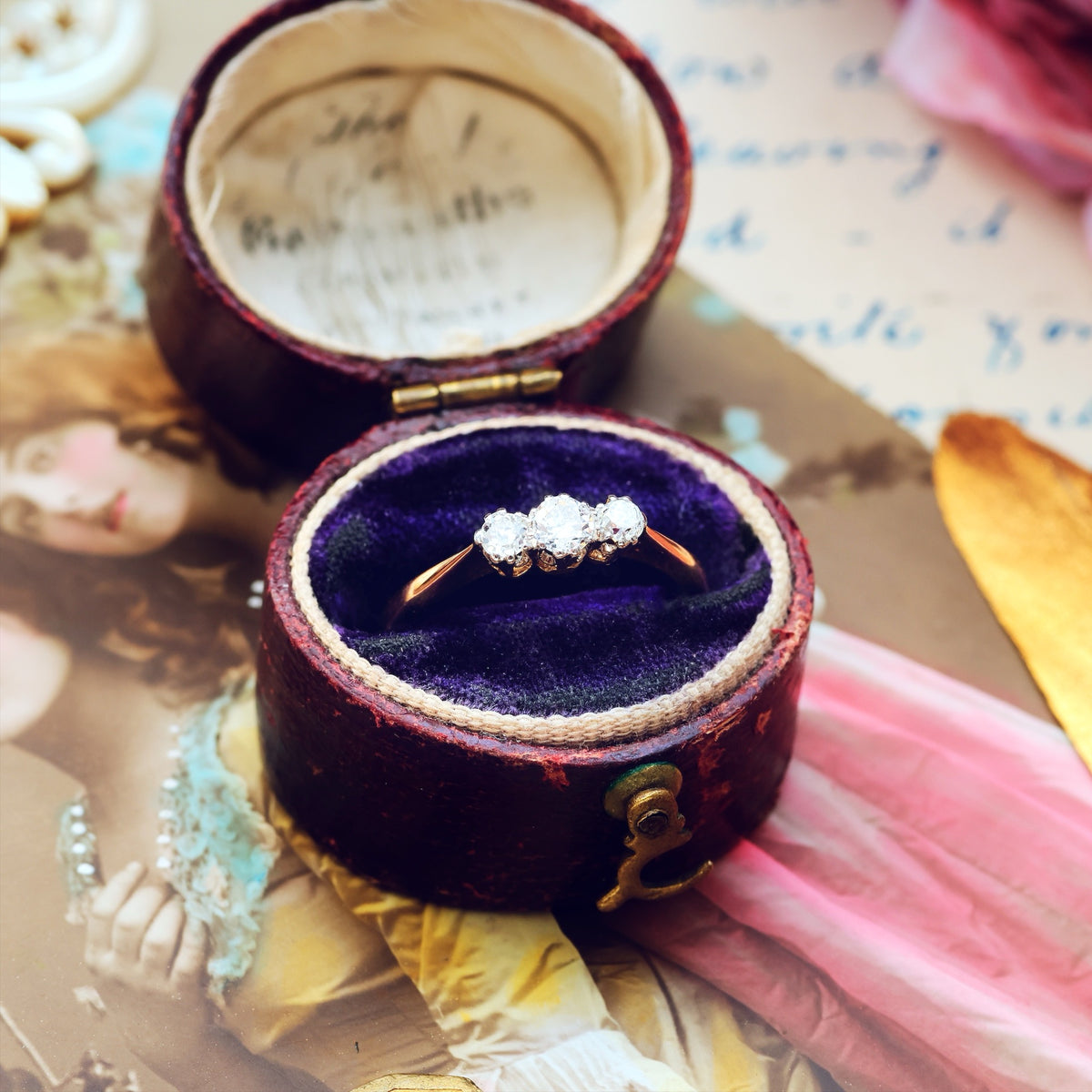 Darling Antique Diamond Trilogy Engagement Ring
