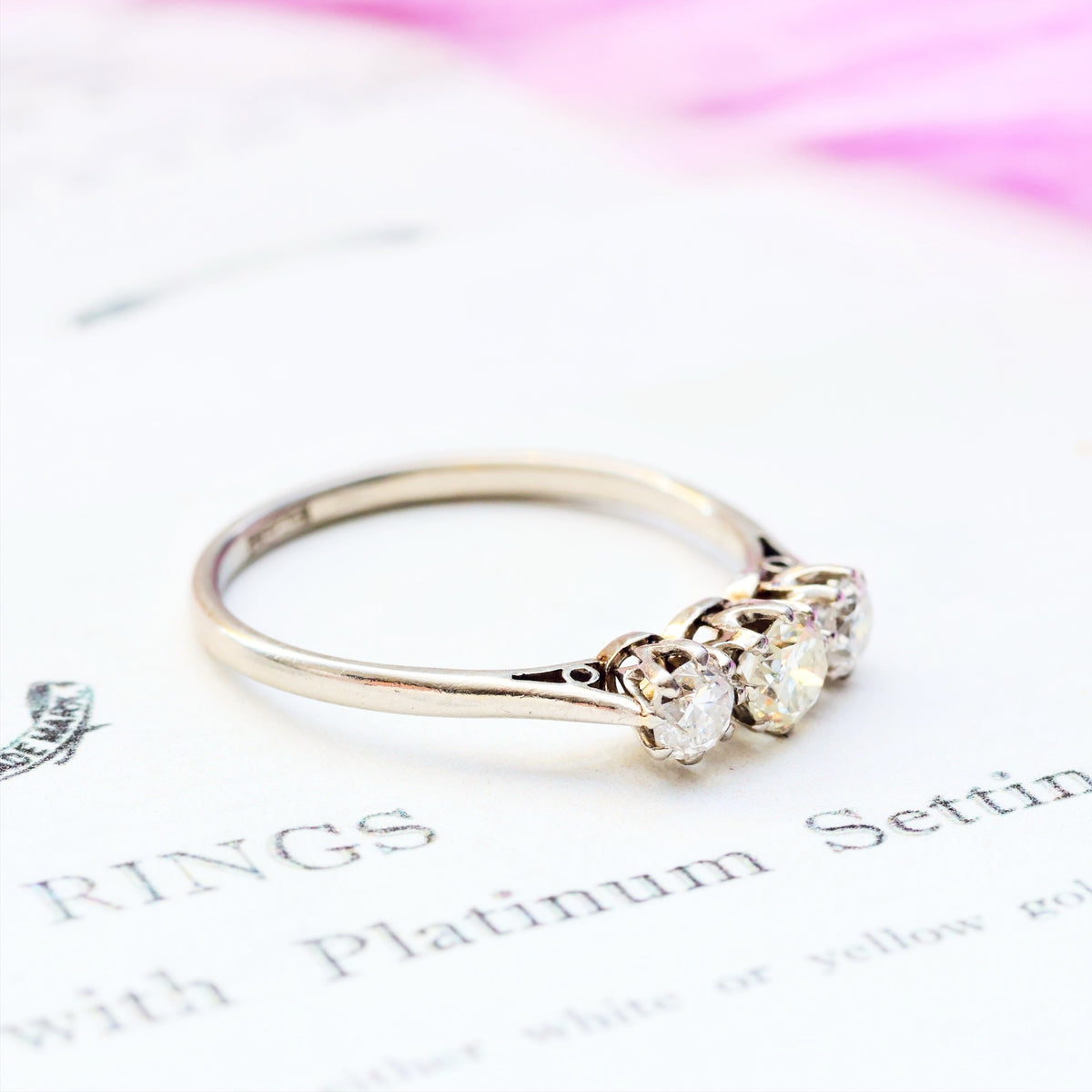 Vintage 1930's Platinum & Diamond Trilogy Engagement Ring