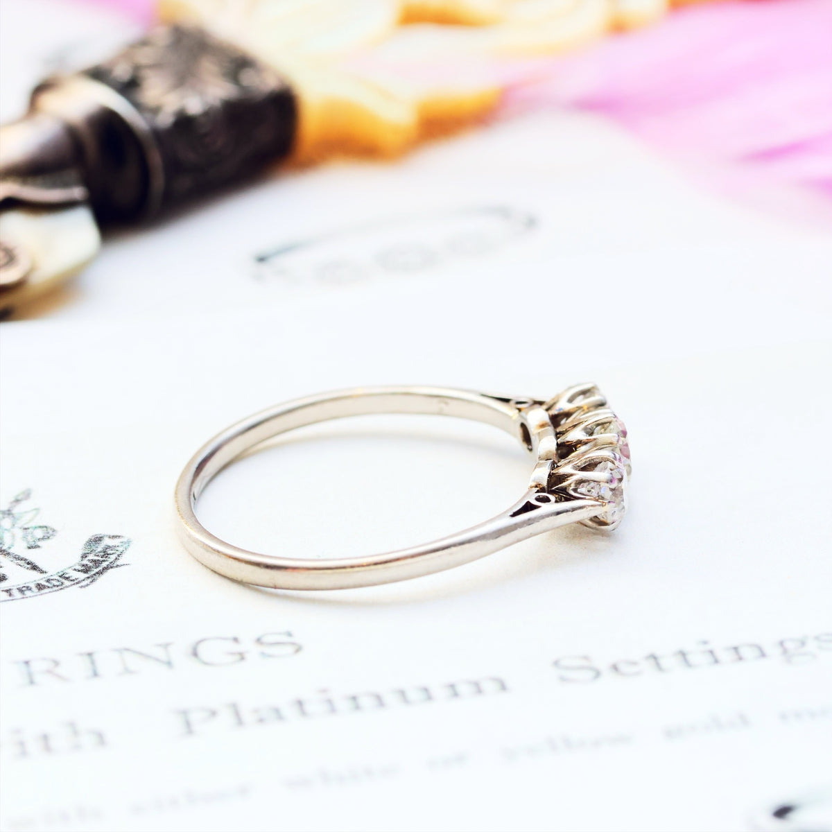 Vintage 1930's Platinum & Diamond Trilogy Engagement Ring