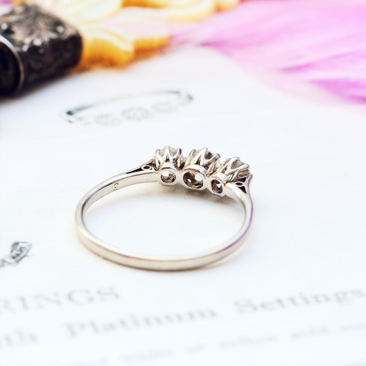 Vintage 1930's Platinum & Diamond Trilogy Engagement Ring