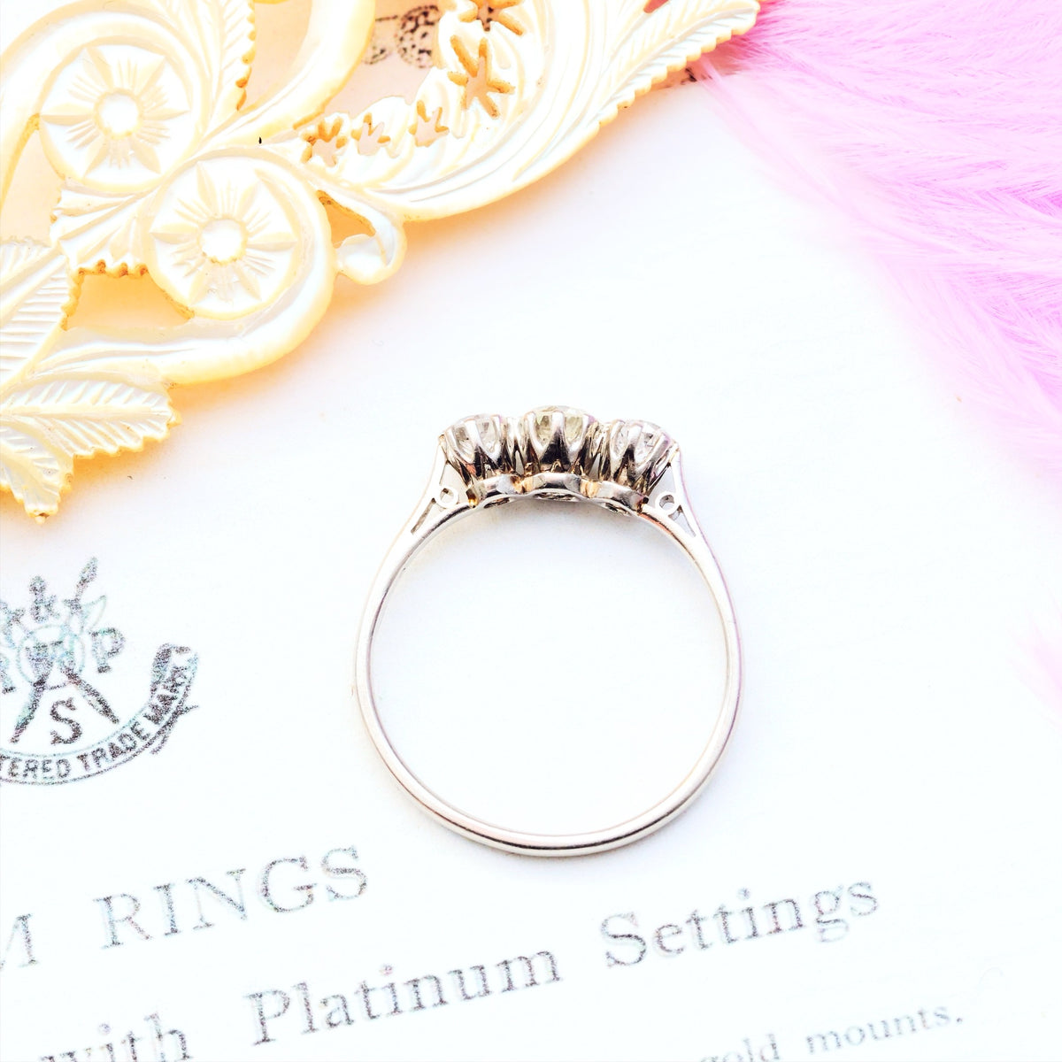 Vintage 1930's Platinum & Diamond Trilogy Engagement Ring