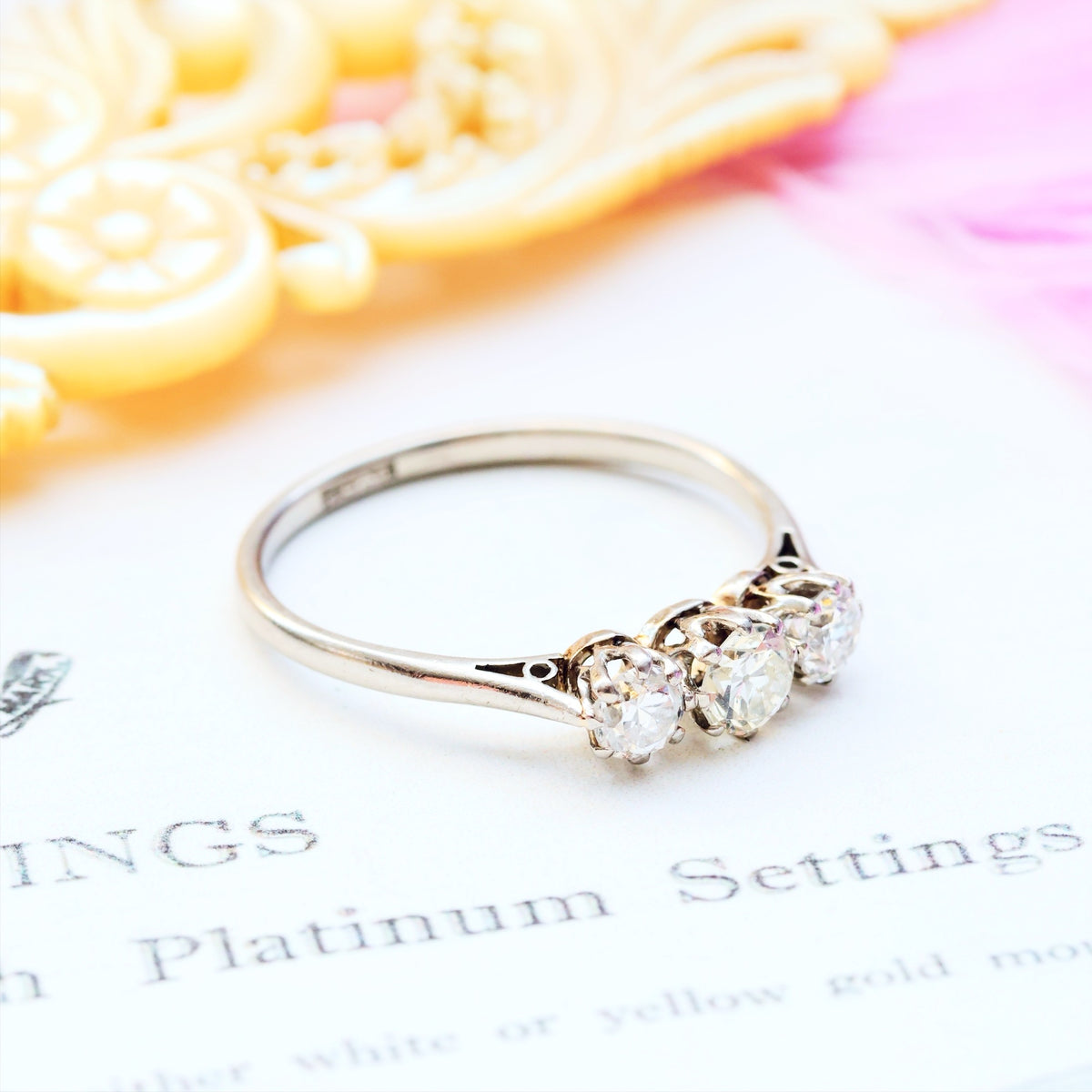 Vintage 1930's Platinum & Diamond Trilogy Engagement Ring