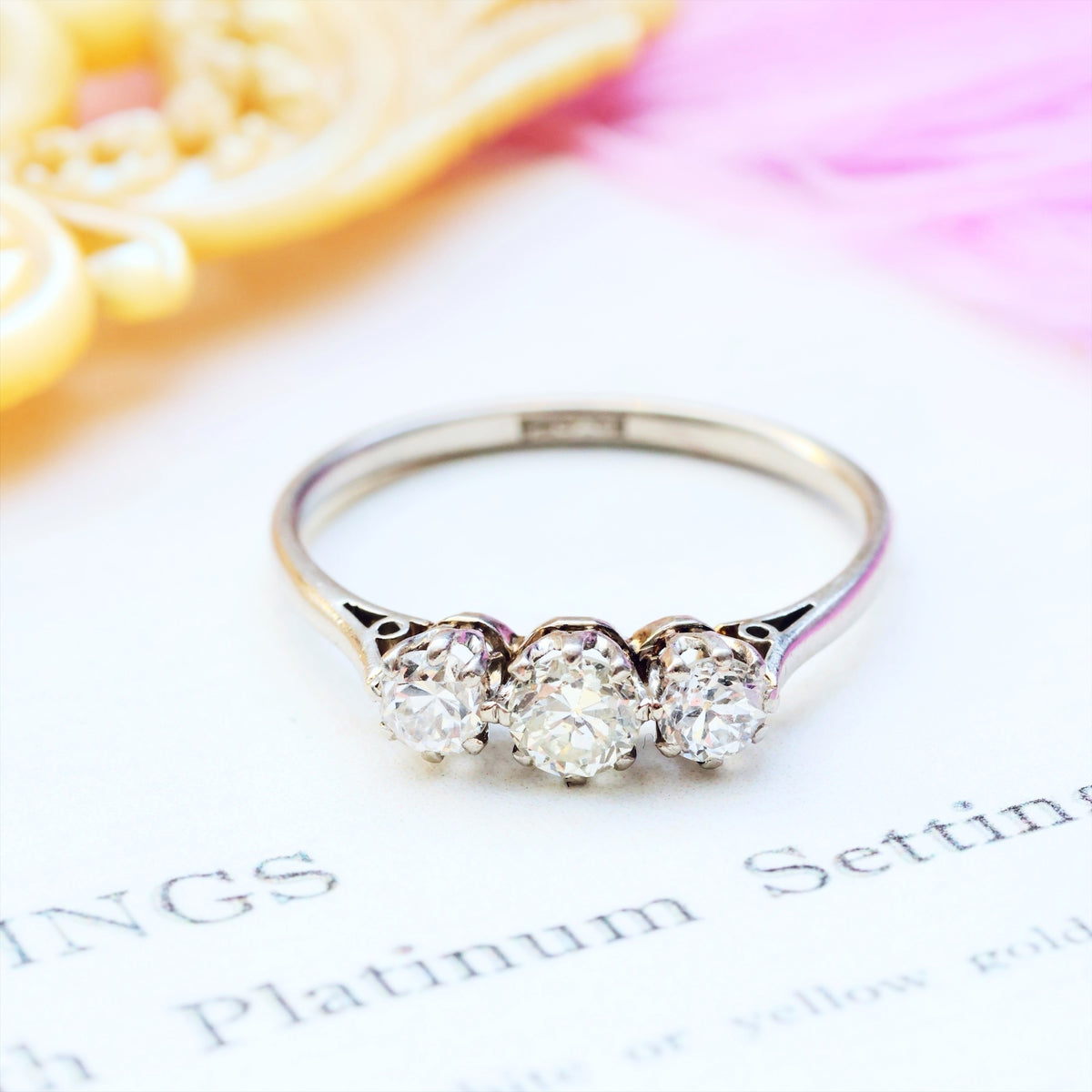 Vintage 1930's Platinum & Diamond Trilogy Engagement Ring