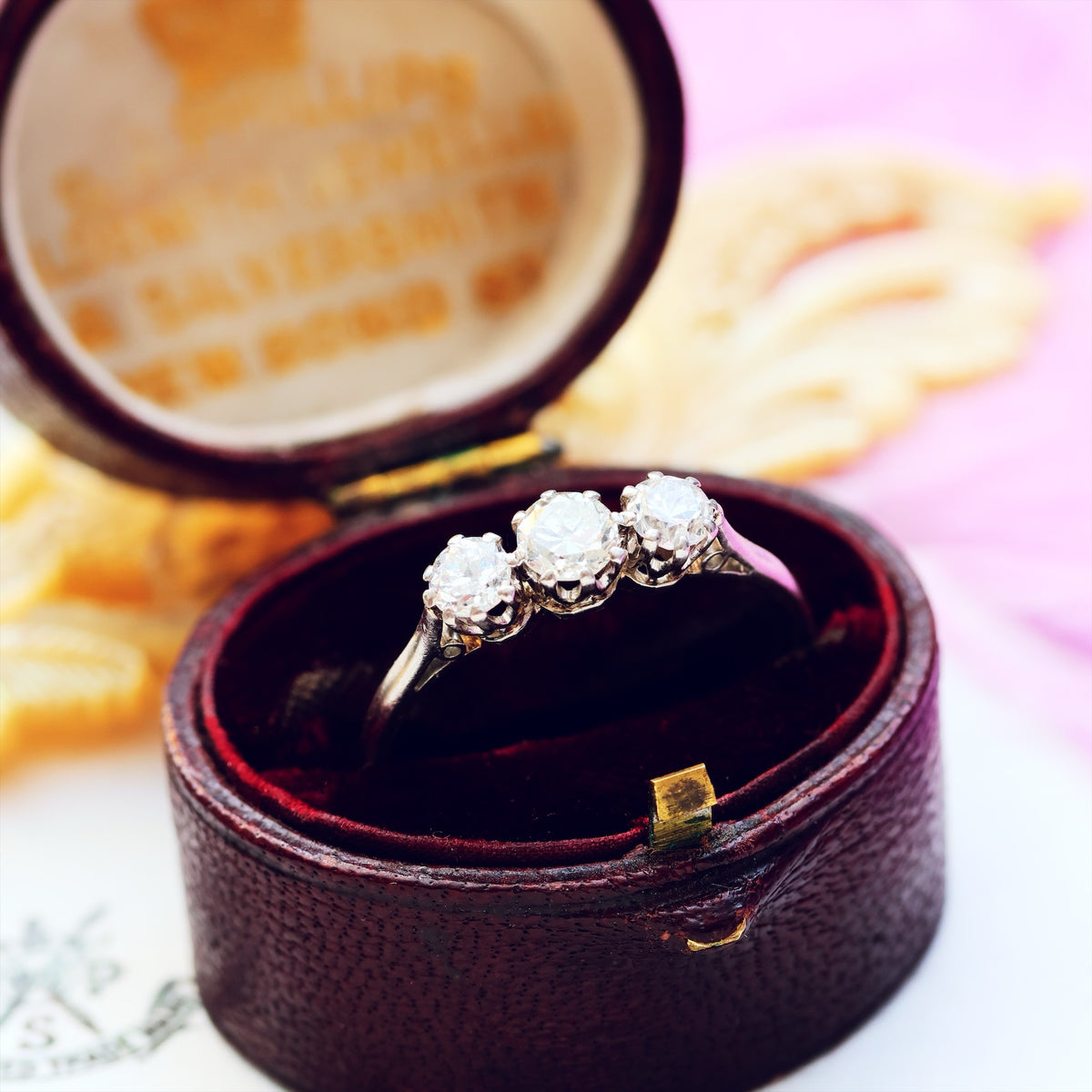 Vintage 1930's Platinum & Diamond Trilogy Engagement Ring