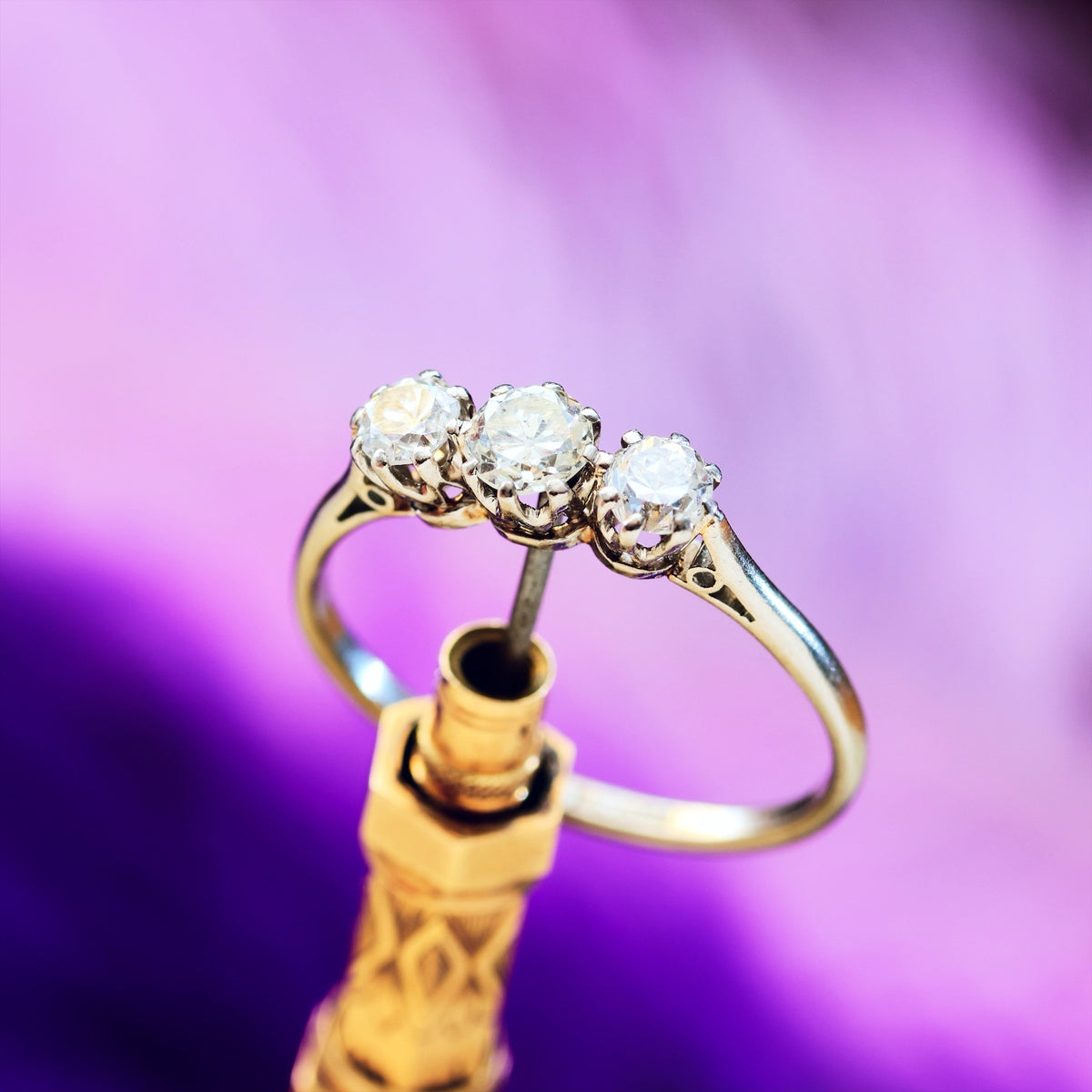 Vintage 1930's Platinum & Diamond Trilogy Engagement Ring