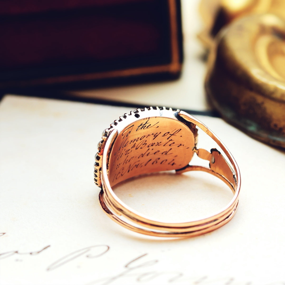 Mourning Ring for Elizabeth Baxter of Dundee d.1804