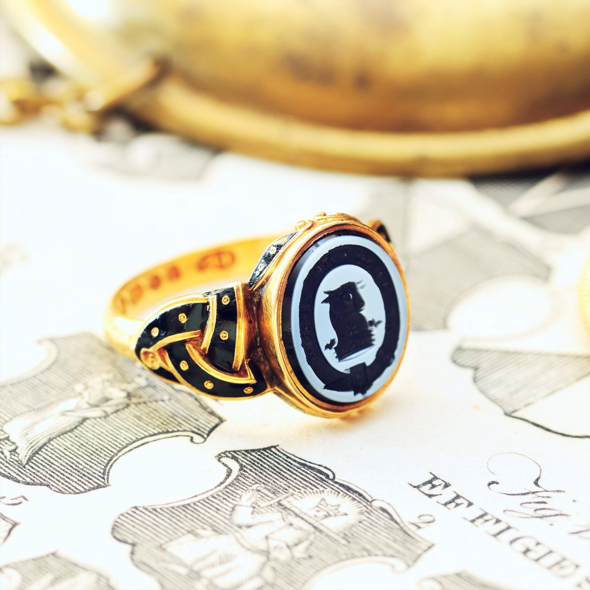 Date 1862 Mourning Ring for Caroline Giesler