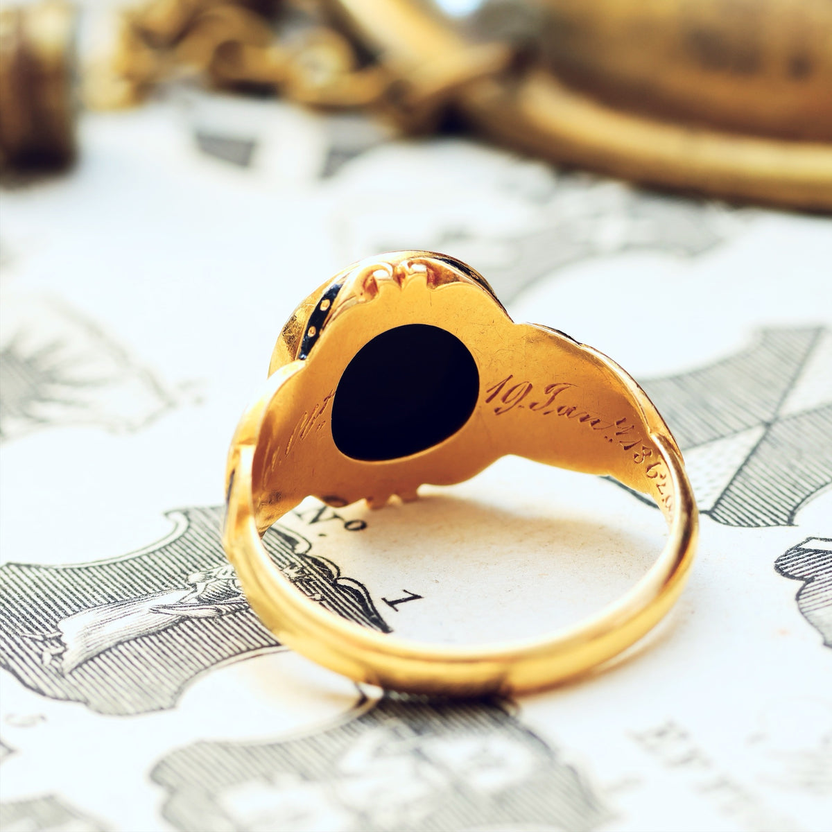 Date 1862 Mourning Ring for Caroline Giesler