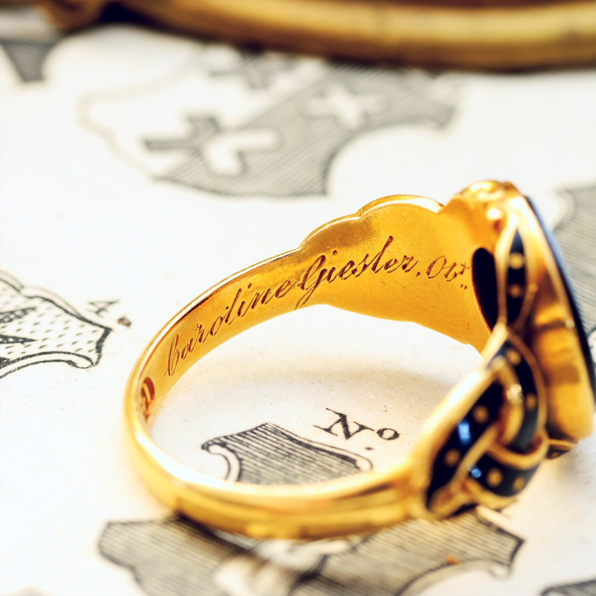 Date 1862 Mourning Ring for Caroline Giesler