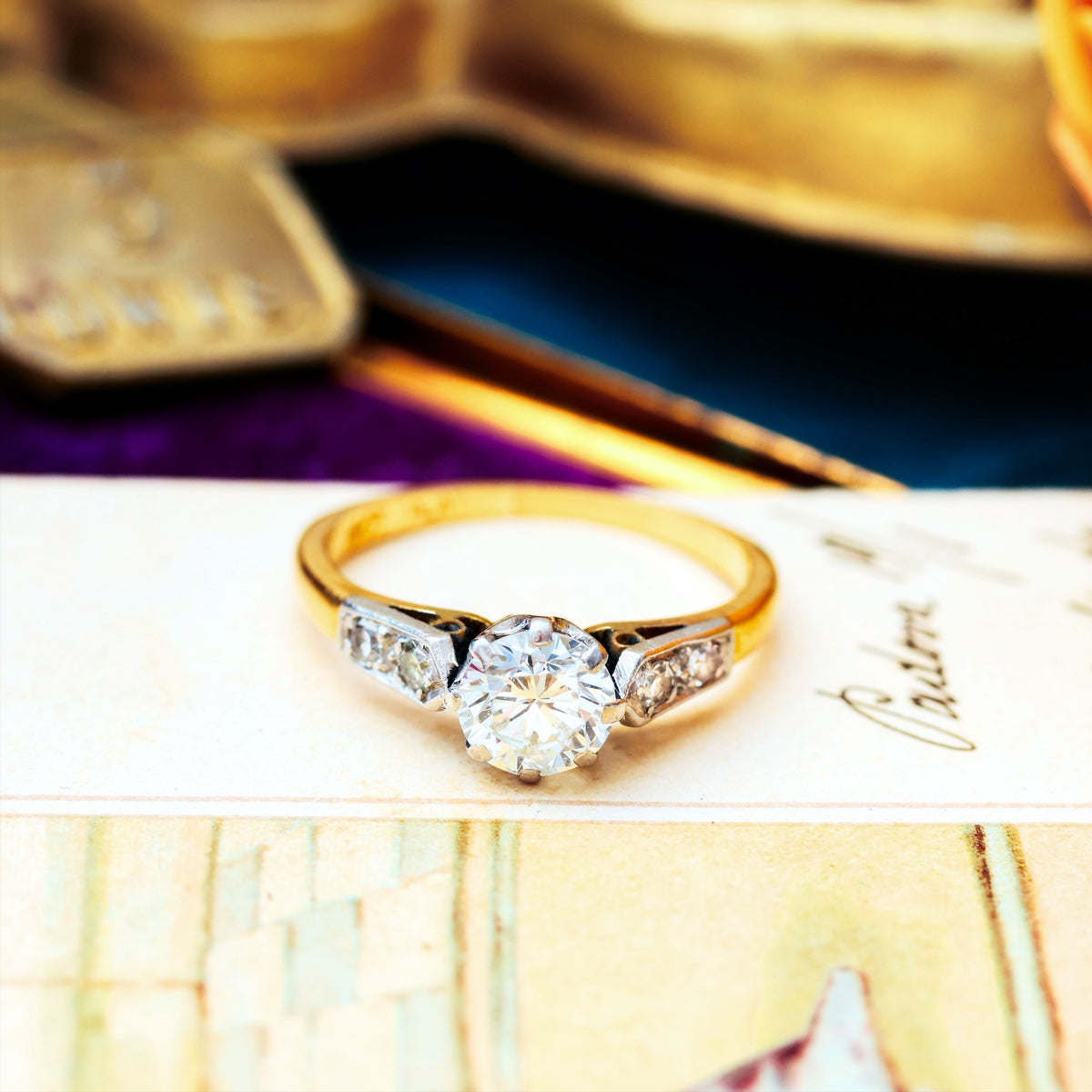 Classic Vintage Diamond Solitaire Engagement Ring