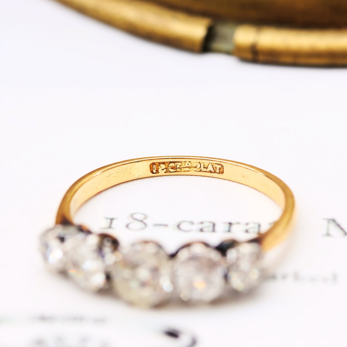 Splendid Antique Five Stone Diamond Engagement Ring