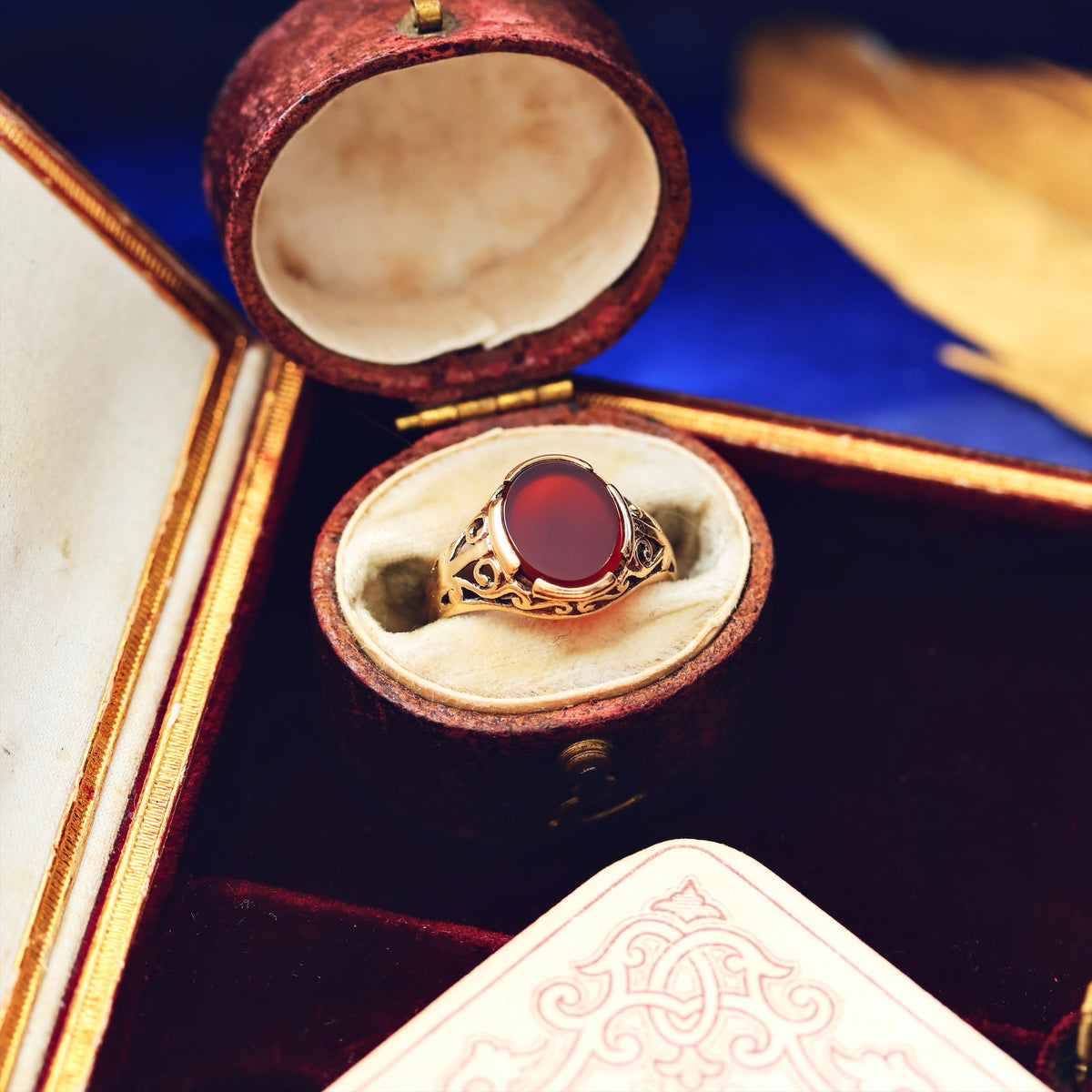 Fancy Vintage Carnelian Signet Ring