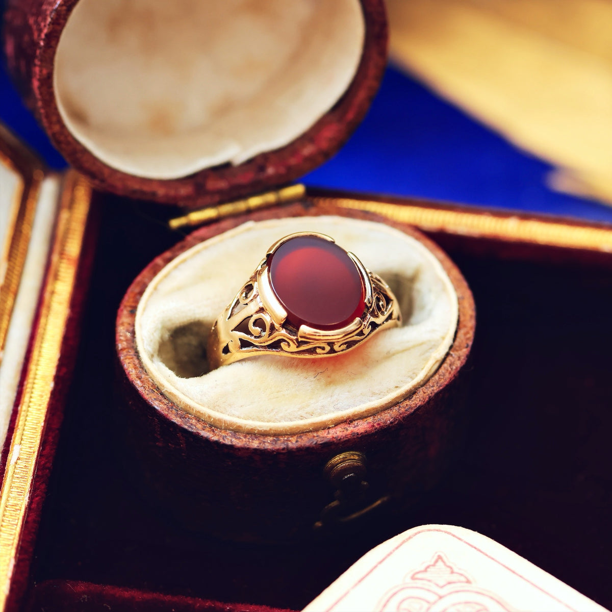 Fancy Vintage Carnelian Signet Ring
