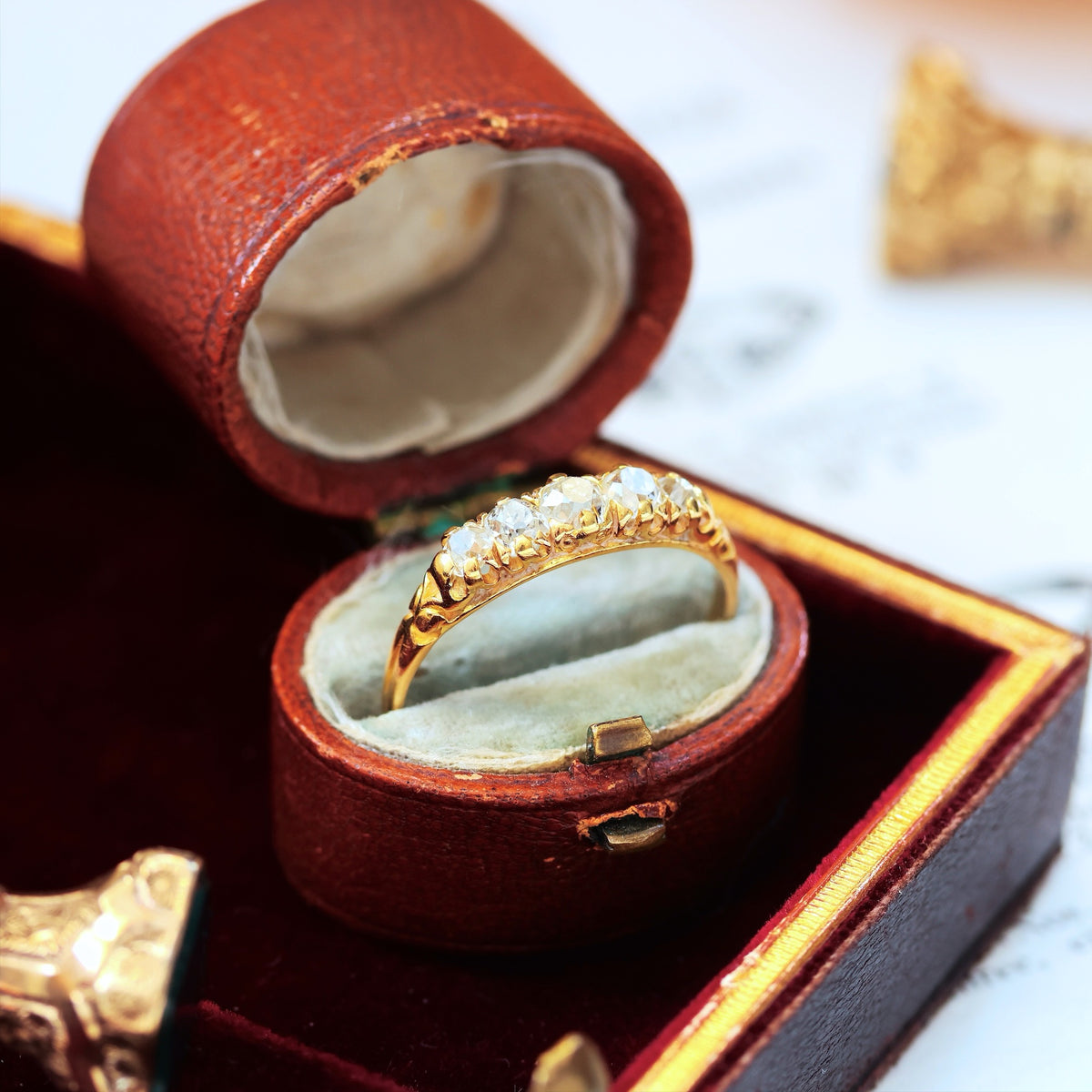 Circa 1890's Hand Cut Diamond Engagement Ring