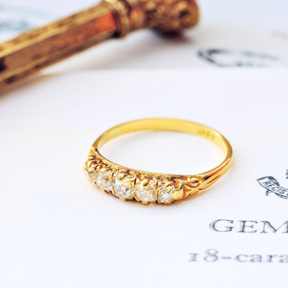 Circa 1890's Hand Cut Diamond Engagement Ring