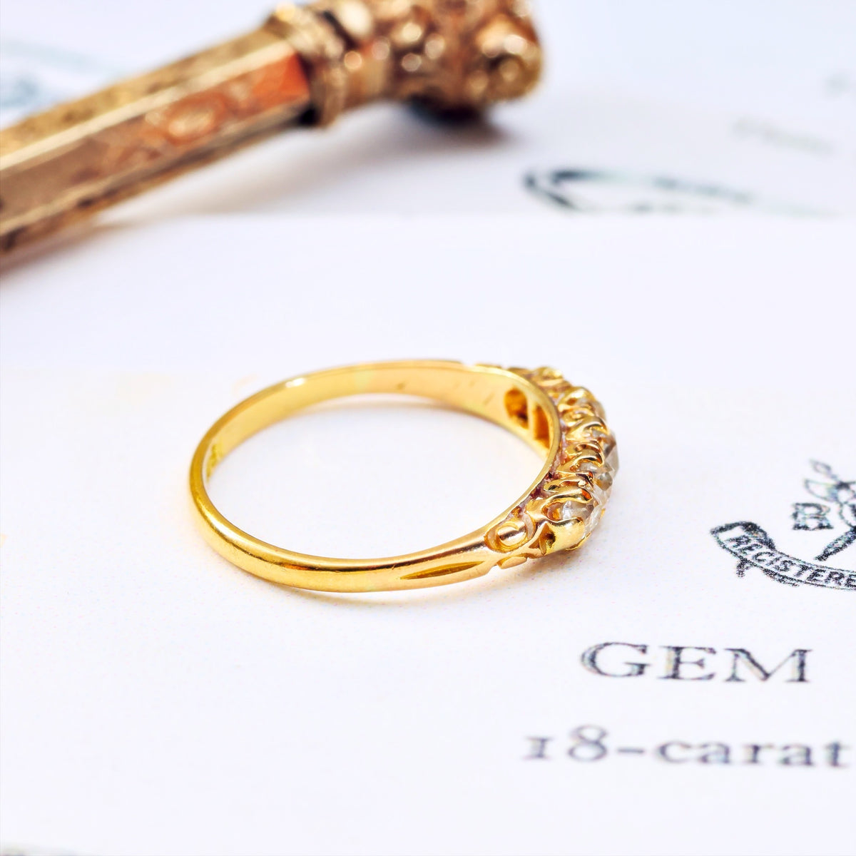 Circa 1890's Hand Cut Diamond Engagement Ring